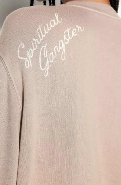 Spiritual Gangster Insignia Bardot Sweatshirt In Brown