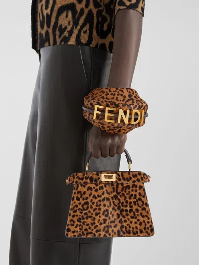 Fendi Petite Peekaboo Iseeu Leopard-print Tote Bag In Animal Print