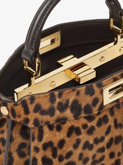 Fendi Petite Peekaboo Iseeu Leopard-print Tote Bag In Animal Print