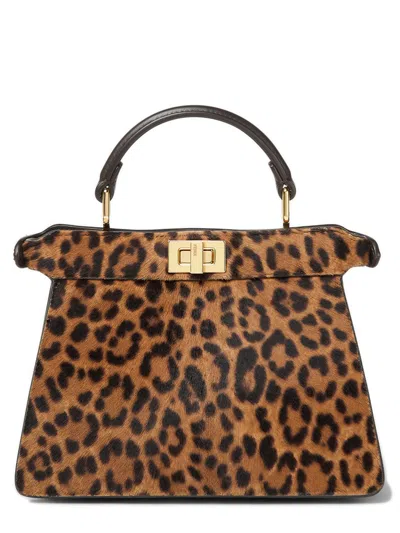 Fendi Petite Peekaboo Iseeu Leopard-print Tote Bag In Animal Print