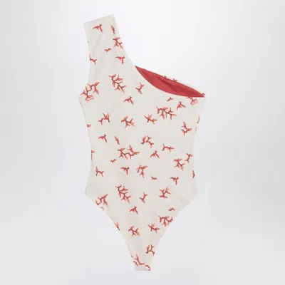 Fendi Printed Stretch Nylon Swimsuit In Neutral