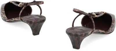 Fendi Slingback  Ffold In Leather In Brown