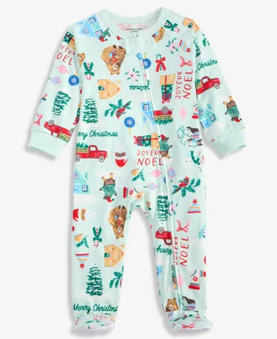 Holiday Lane Baby Cotton Holiday Village Coveralls, Macy's Exclusive In Multi