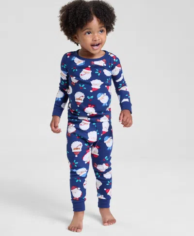 Holiday Lane Toddler 12m-4t Santas Snug-fit Pajama Set, Macy's Exclusive In Blue
