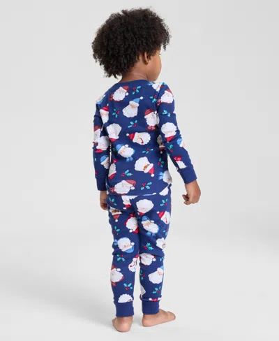 Holiday Lane Toddler 12m-4t Santas Snug-fit Pajama Set, Macy's Exclusive In Blue