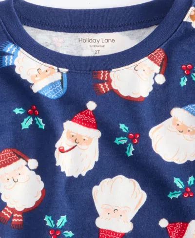 Holiday Lane Toddler 12m-4t Santas Snug-fit Pajama Set, Macy's Exclusive In Blue
