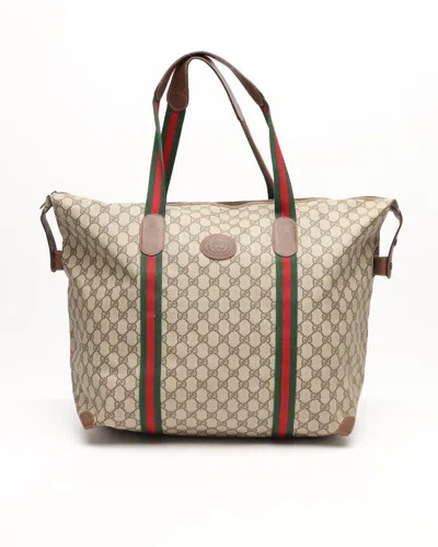 Gucci Gg Web Weekend Bag In Multi