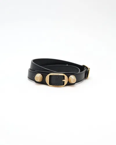 Balenciaga City Triple Bracelet In Black