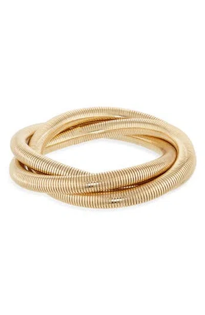 Tasha Set Of 2 Spring Coil Stretch Bracelets In Gold