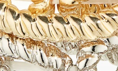 Tasha Set Of 2 Two-tone Twisted Rope Stretch Bracelets In Gold