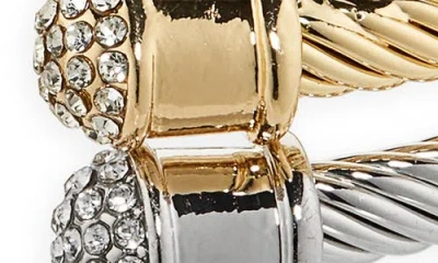 Tasha Set Of 2 Two-tone Open Cuff Bracelets In Gold