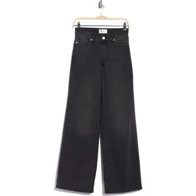 Frame Whiskering-effect Washed Straight-leg Jeans In Black