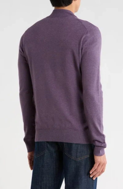 Robert Barakett Daniel Half Zip Pullover Sweater In Purple