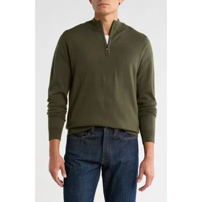 Robert Barakett Daniel Half Zip Pullover Sweater In Green