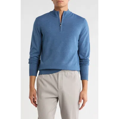 Robert Barakett Daniel Half Zip Pullover Sweater In Blue