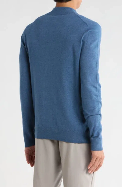 Robert Barakett Daniel Half Zip Pullover Sweater In Blue