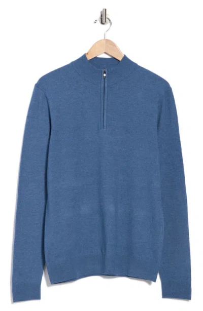 Robert Barakett Daniel Half Zip Pullover Sweater In Blue