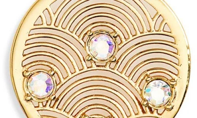 Kurt Geiger London Southbank Rainbow Round Pendant Necklace In Gold