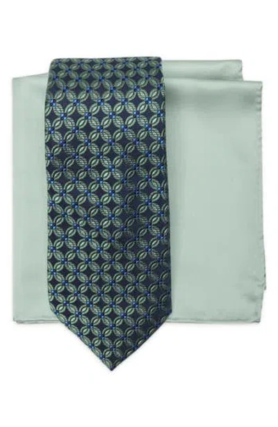 Ted Baker London Silk Blend Tie & Pocket Square Box Set In Blue