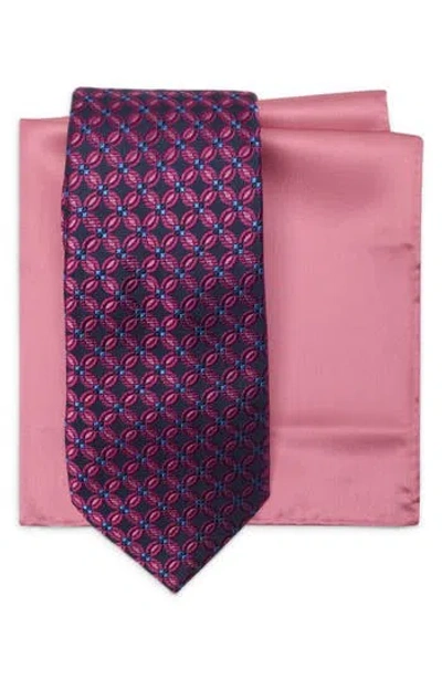 Ted Baker London Silk Blend Tie & Pocket Square Box Set In Pink