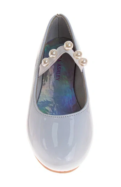 Laura Ashley Kids' Faux Pearl Flat In Gray