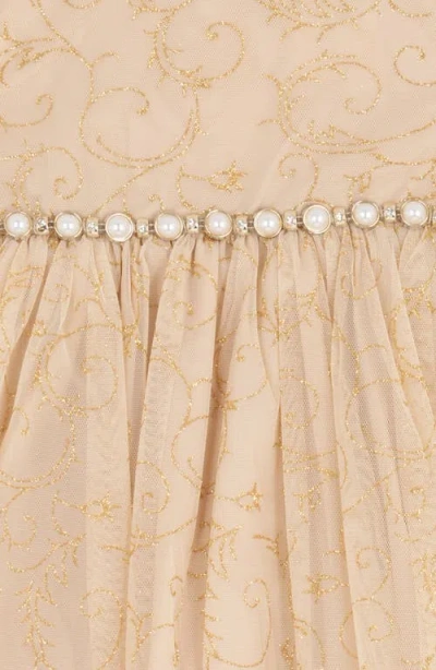 Rare Editions Kids' Glitter Mesh Party Dress & Faux Fur Shrug Set In Multi