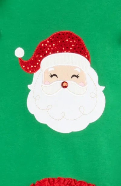 Rare Editions Kids' Santa Ruffle Top & Leggings Set In Green