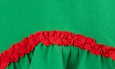 Rare Editions Kids' Santa Ruffle Top & Leggings Set In Green
