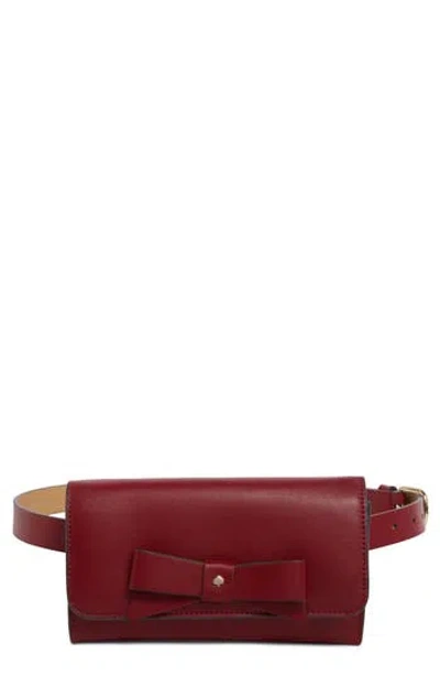 Kate Spade New York Leather Belt Bag In Burgundy