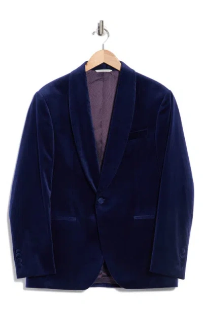 Jack Victor Edison Cotton Stretch Velvet Dinner Jacket In Blue