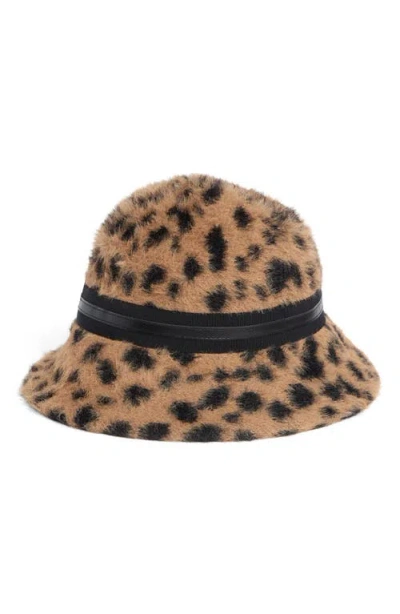 Vince Camuto Fuzzy Cloche Hat In Brown