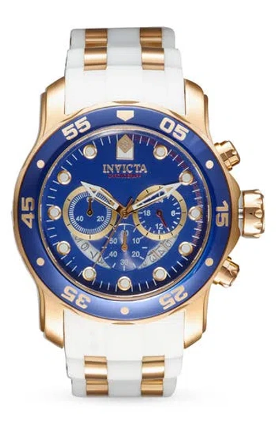Invicta Pro Diver Silicone Strap Chronograph Watch, 48mm In Gold