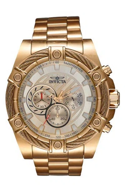 Invicta Bolt Chronograph Bracelet Strap Watch, 52mm In Gold