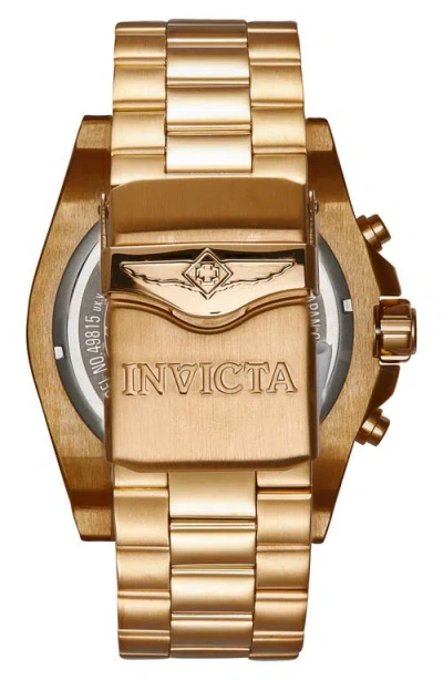 Invicta Bolt Chronograph Bracelet Strap Watch, 52mm In Gold