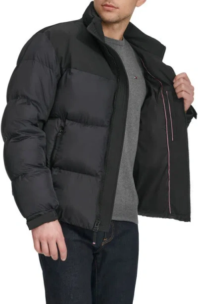 Tommy Hilfiger Matte Water Resistant Puffer Jacket In Black