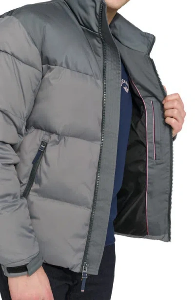 Tommy Hilfiger Matte Water Resistant Puffer Jacket In Gray