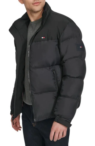 Tommy Hilfiger Matte Water Resistant Puffer Jacket In Black