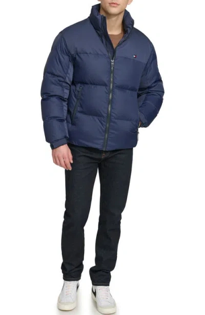 Tommy Hilfiger Matte Water Resistant Puffer Jacket In Blue