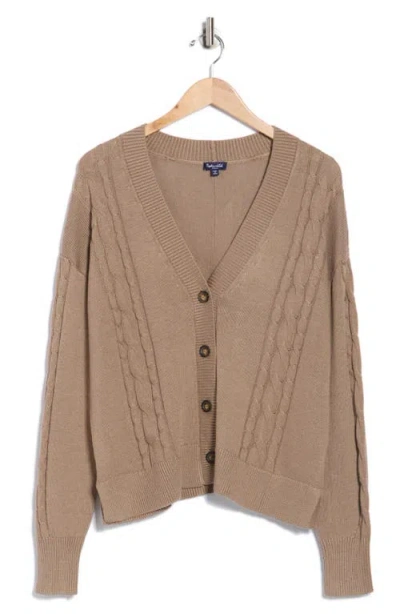 Splendid Emily Cable Cardigan In Brown