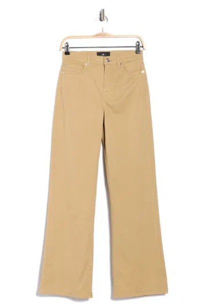 7 For All Mankind Alexa High Waist Straight Leg Sateen Pants In Brown