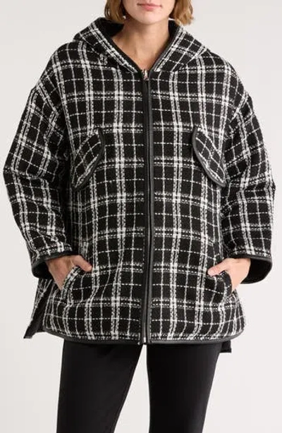 Maje Reversible Hooded Jacket In Black