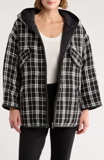 Maje Reversible Hooded Jacket In Black