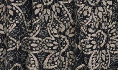 Flying Tomato Two-tone Lace Short Sleeve Midi Dress In Black