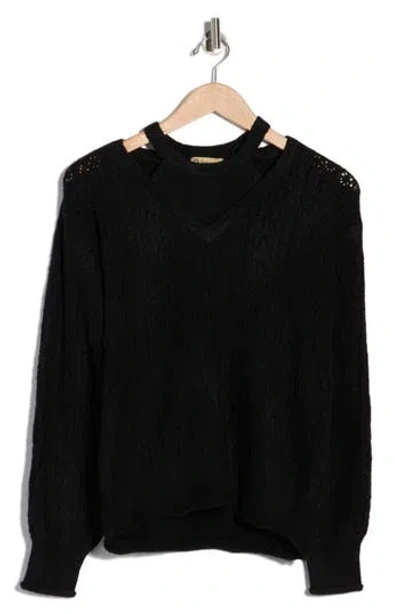 Democracy Cutout Sweater In Black