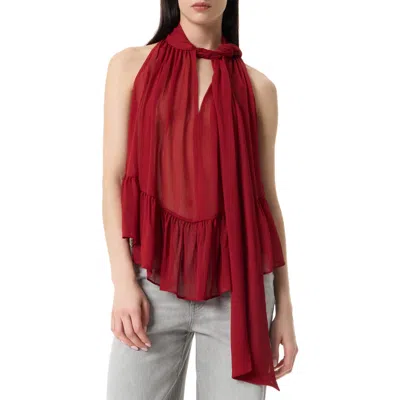 Robert Rodriguez Kellie Volume Halter Top In Red