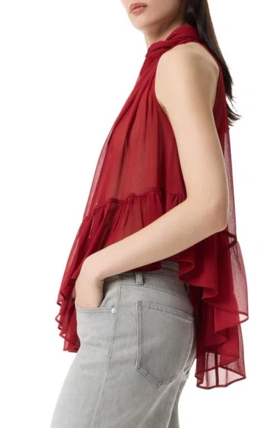 Robert Rodriguez Kellie Volume Halter Top In Red