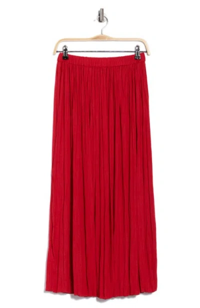 Elie Elie Tahari Pleated A-lined Midi Skirt In Red