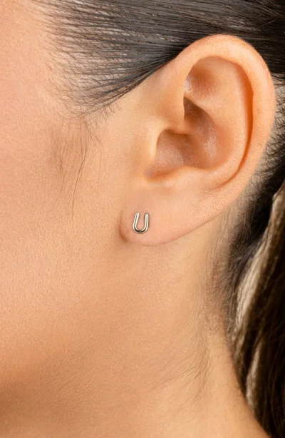 Sterling Forever F U Stud Earrings In Metallic