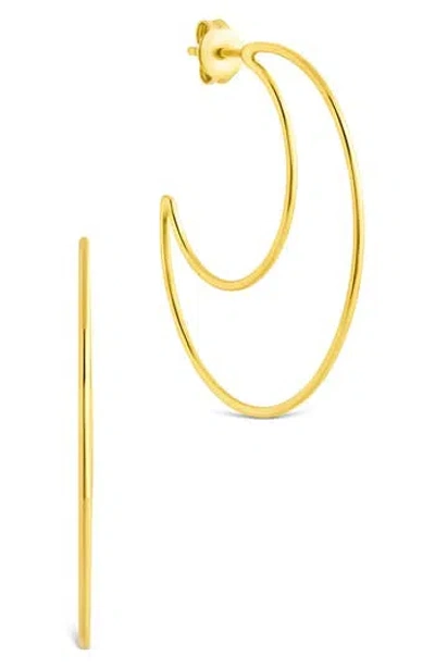 Sterling Forever Laura Crescent Hoop Earrings In Gold