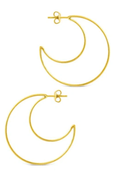 Sterling Forever Laura Crescent Hoop Earrings In Gold